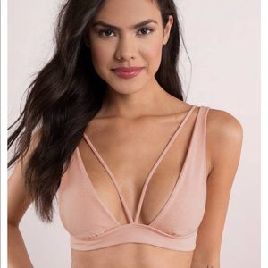 BEACH BUNNY LARSON BLUSH HIGH APEX HALTER TOP, XXL